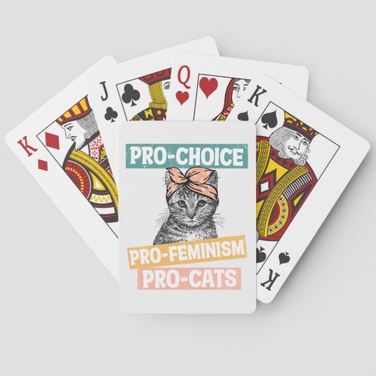Jeu De Cartes Pro-Choice, Pro-Feminism, Pro-Cat | Cat Lover (dos)