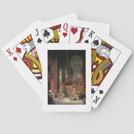 Jeu De Cartes Procession à la cathédrale de Séville, 1833 (huile (dos)