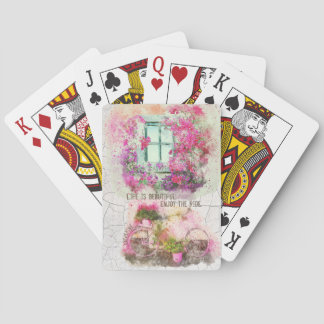 Jeu De Cartes Profitez De La Promenade | Vélo Aquarelle Avec Fle