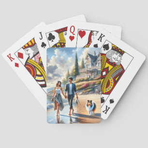 Jeu De Cartes Promenade Couchée de Cottage Romantique sur la Côt