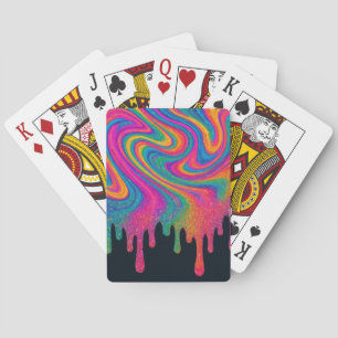 Jeu De Cartes Psychédélique Glitterie Neon Drippy Jouer des cart