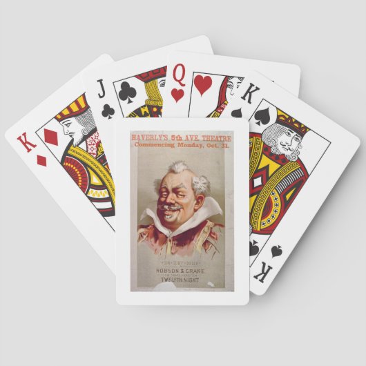 Jeu De Cartes Publicité pour douzième Night de Robson et de grue (dos)