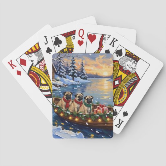 Jeu De Cartes Pug Christmas Boat Holiday (dos)