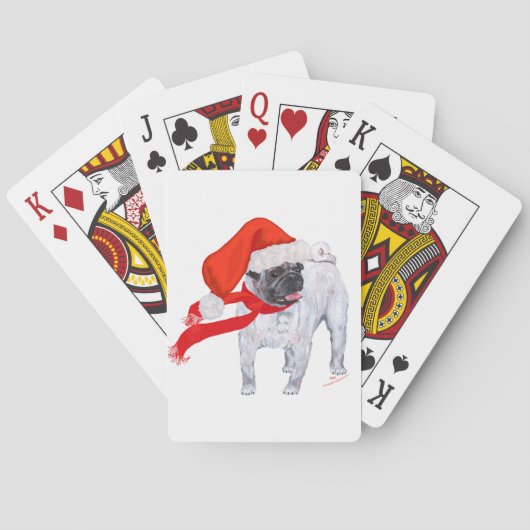Jeu De Cartes Pug de Noël (dos)