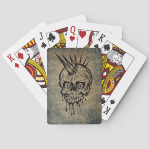 Jeu De Cartes Punk Rock Skull avec Mohawk 