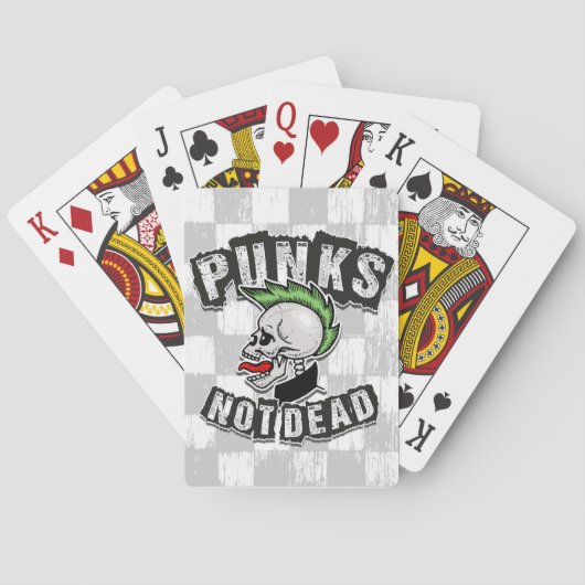 Jeu De Cartes Punks pas mort crâne Mohawk Punk Rock Rocker (dos)