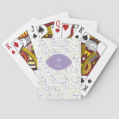 Jeu De Cartes Purple Floral Monogram Classic Playing Cards (dos)