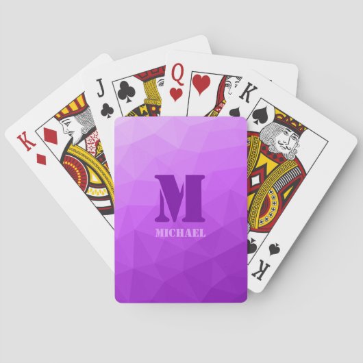 Jeu De Cartes Purple geometric mesh pattern Monogram (dos)