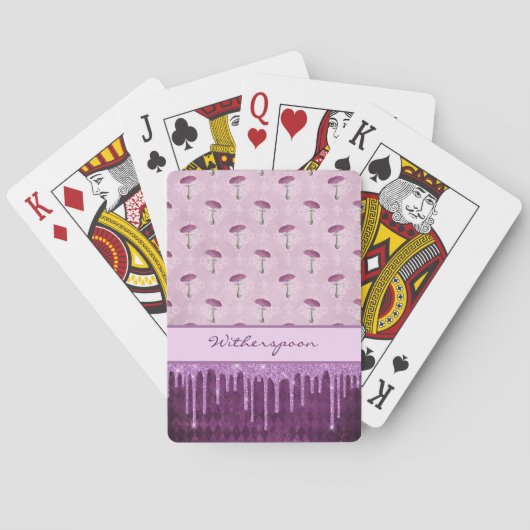 Jeu De Cartes Purple Mushroom Dream and Glitter Drips Monogram (dos)