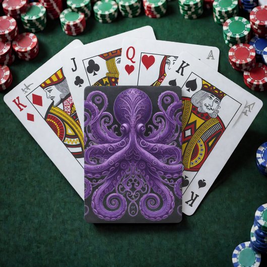 Jeu De Cartes Purple Octopus Victorian Steampunk Kraken 