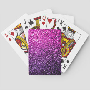 Jeu De Cartes Purple Pink Ombre faux parties scintillant scintil