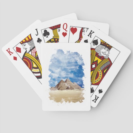 Jeu De Cartes Pyramide de Gizeh Egypte aquarelle Art (dos)