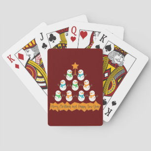 Jeu De Cartes Pyramide des sapins de Noël faite de bonhommes de 
