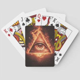 Jeu De Cartes pyramide oculaire masonique illuminati dans le sym