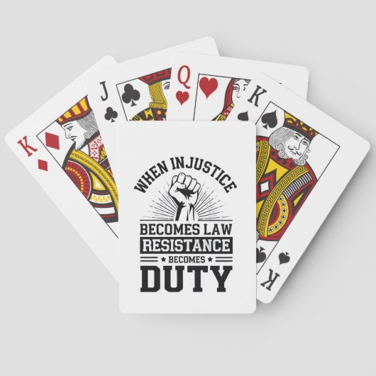 Jeu De Cartes Quand l'injustice devient loi, la résistance devie (dos)