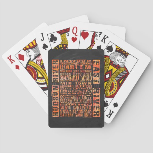 Jeu De Cartes Quartiers de NYC Orange (dos)