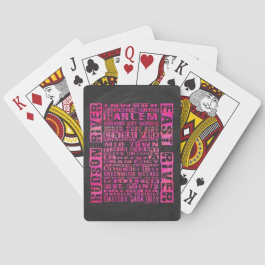 Jeu De Cartes Quartiers NYC Hot Rose (dos)
