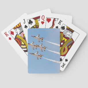 Jeu De Cartes Quatre F-16 Thunderbirds volent en formation rappr