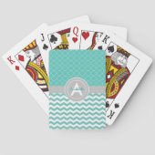 Jeu De Cartes Quatrefoil turquoise Grey Chevron (dos)