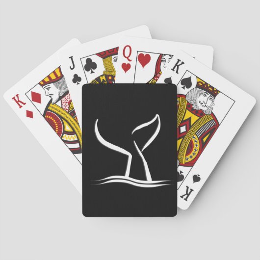 Jeu De Cartes Queue de baleine blanche en noir (dos)