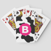 Jeu De Cartes Quirky Cow Patch Pattern Pink Monogram (dos)