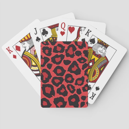 Jeu De Cartes RAB Rockabilly Imprimé Léopard Rouge Noir (dos)