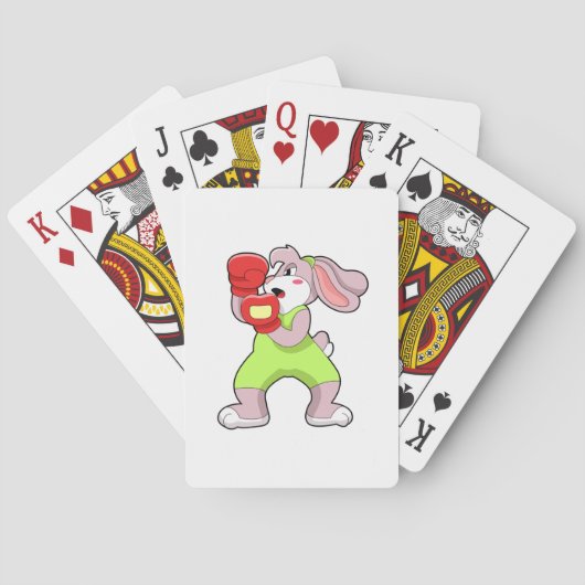 Jeu De Cartes Rabbit à la boxe avec gants de boxe (dos)
