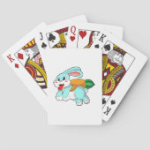 Jeu De Cartes Rabbit avec carotte comme fusée (dos)