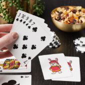 Jeu De Cartes Rabbit comme pompier avec casque (In Situ)