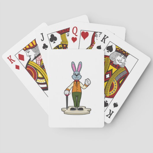 Jeu De Cartes Rabbit en Gentleman avec canne (dos)