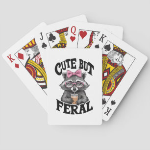 Jeu De Cartes Racoon Mignonne Mais Feral Avec Lunettes De Soleil