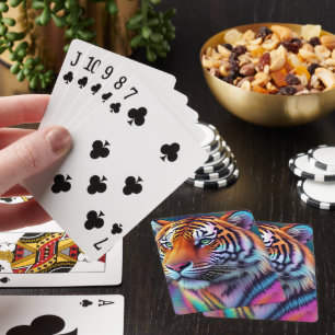 Jeu De Cartes Rainbow Neon Psychedelic Tiger peinture numérique