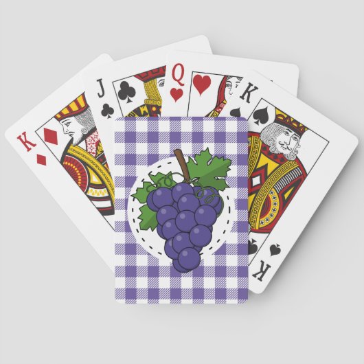 Jeu De Cartes Raisins sur Plaid violet blanc (dos)