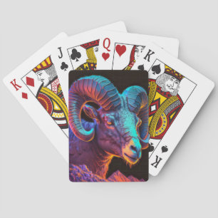 Jeu De Cartes Ram Animal Portrait Peinture Faune Extérieur Art