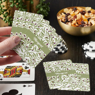 Jeu De Cartes Rameau d'olivier aquarelle vert sauge botanique