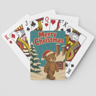 Jeu De Cartes Rangée de cheminées de l'ours Animal Noël