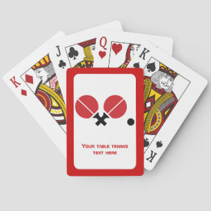 Jeu De Cartes Raquettes de ping-pong de table et boule noir, rou