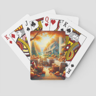 Jeu De Cartes Rassemblement de Thanksgiving chaleureux et confor