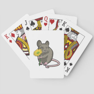 Jeu De Cartes Rat avec fleur jaune