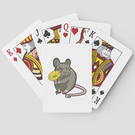 Jeu De Cartes Rat avec fleurs jaunes (dos)