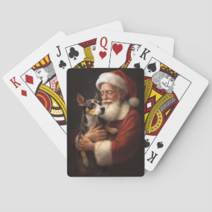 Jeu De Cartes Rat Terrier Avec Noël Festif Du Père Noël