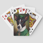Jeu De Cartes Rat Terrier Chien en robe de fête St. Patrick (dos)