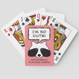 Jeu De Cartes Raton laveur mignon personnalisé jouant aux cartes