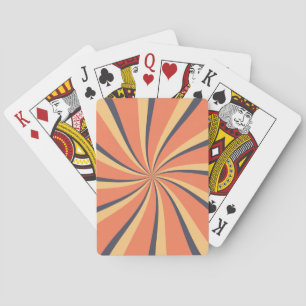 Jeu De Cartes Rayons de soleil de style orange et bleu foncé