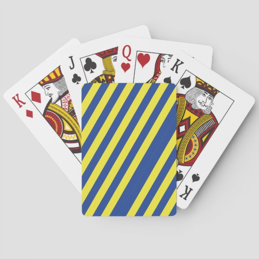 Jeu De Cartes Rayures bleu foncé et jaune  (dos)