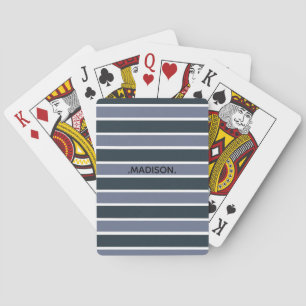 Jeu De Cartes Rayures bleu marine et violet