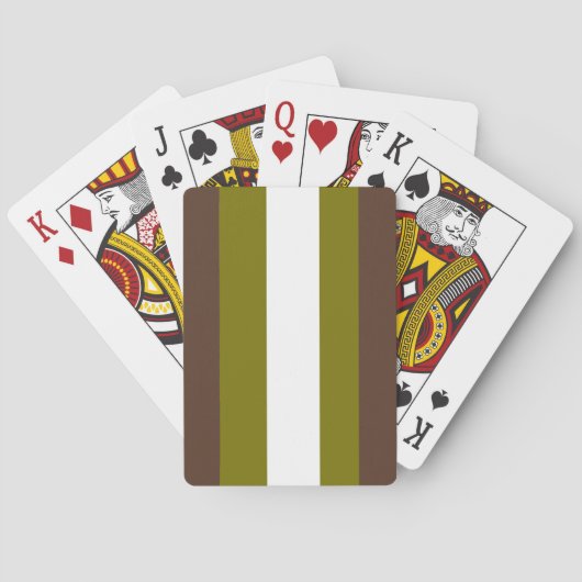 Jeu De Cartes rayures Brown, vertes et blanches (dos)