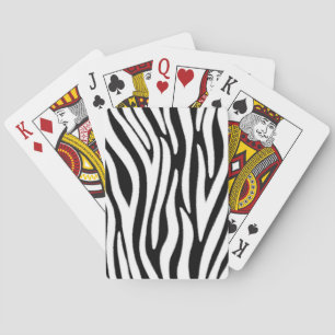 Jeu De Cartes Rayures de zèbre en effet de fourrure noir et blan