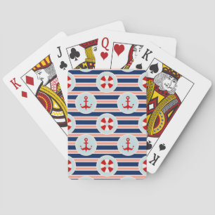 Jeu De Cartes Rayures et motif de points nautiques