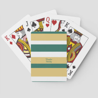 Jeu De Cartes Rayures harmonieuses Lignes Vert Or Blanc